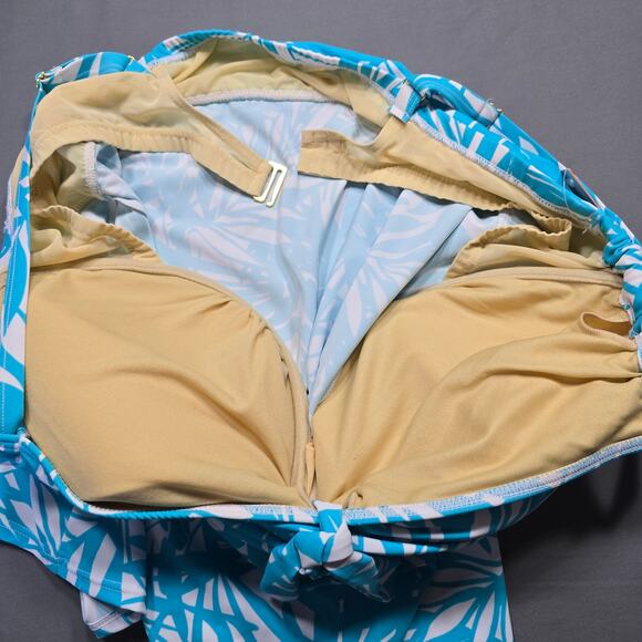 Swimsuits For All Blue Floral Tankini Top NEW Stretch Padded Womens Plus Size 24 - Picture 5 of 9